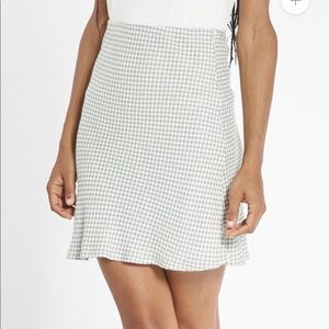 Thrills co AALTO MINI BIAS GINGHAM SKIRT - EUCALYPTUS